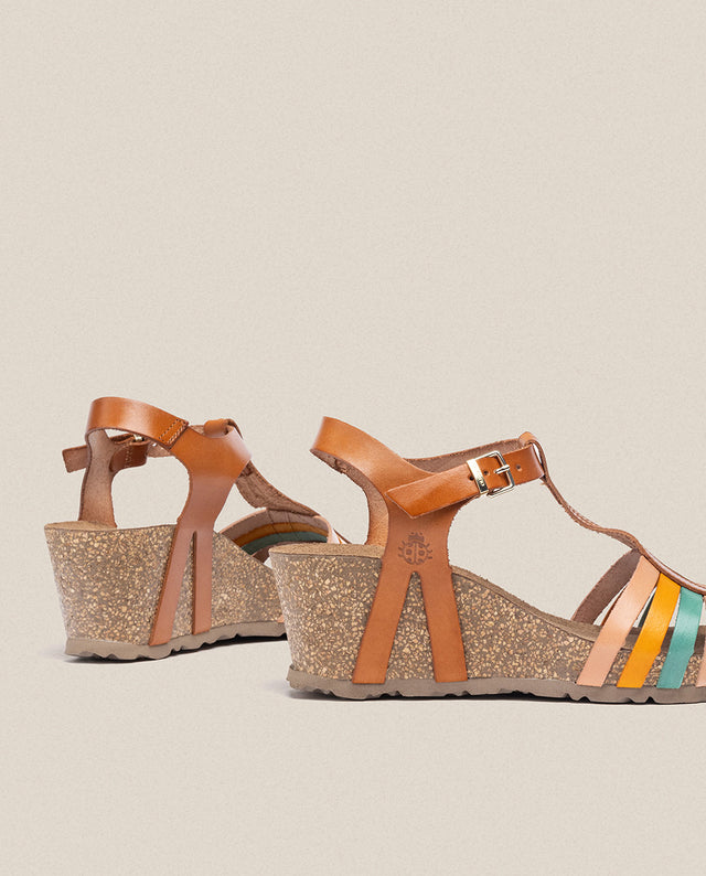 Yokono Sandalia Cuña Cadiz 301 Marrón