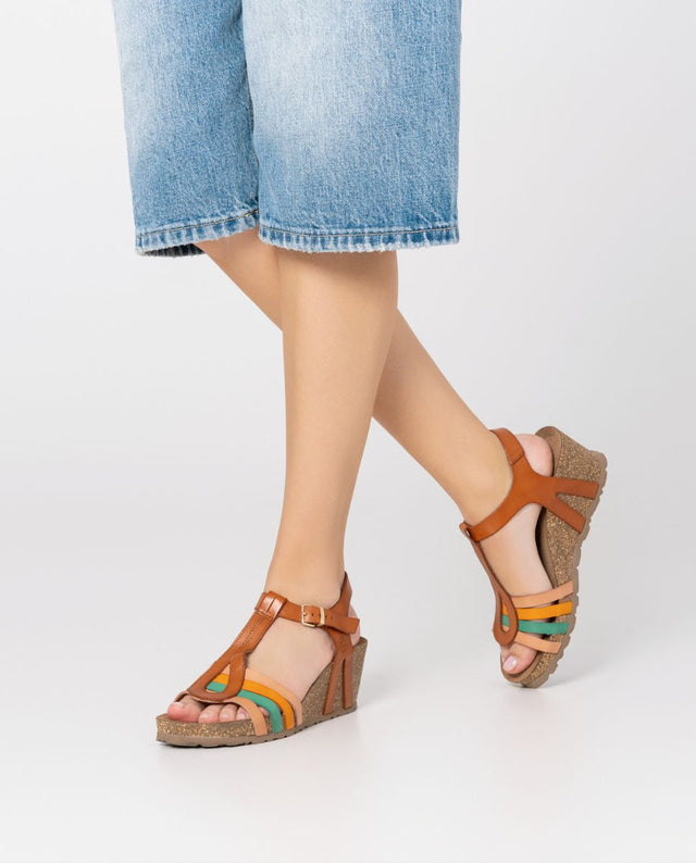 yokono Sandalia cuña Cadiz 301 marrón