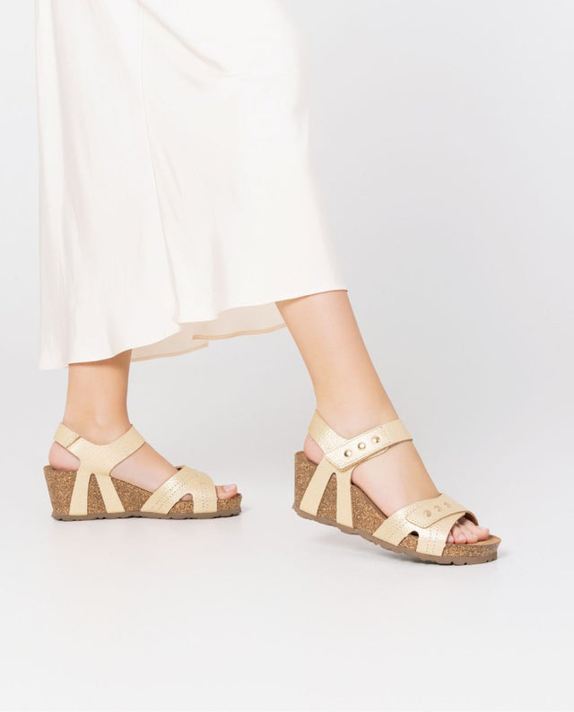 yokono Sandalia cuña Cadiz 303 dorado