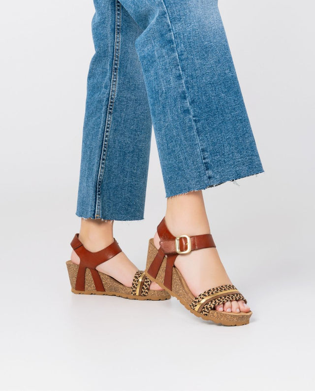 Yokono Sandalia Cuña Cadiz 306 Marrón