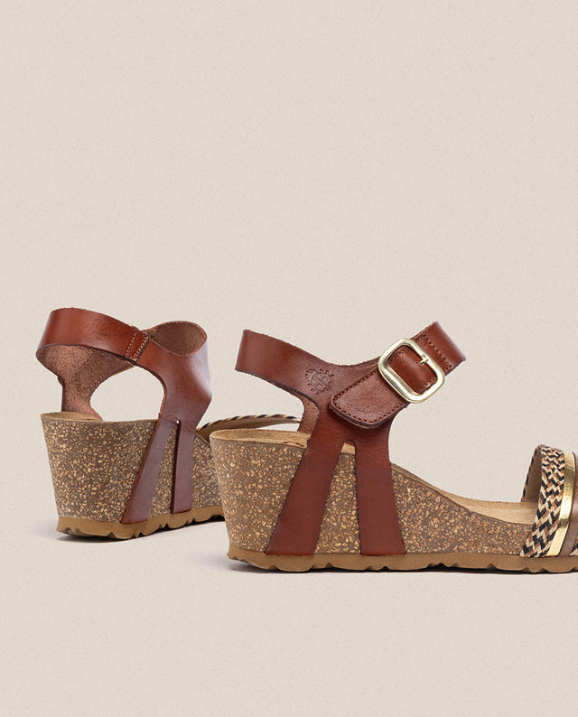 Yokono Sandalia Cuña Cadiz 306 Marrón