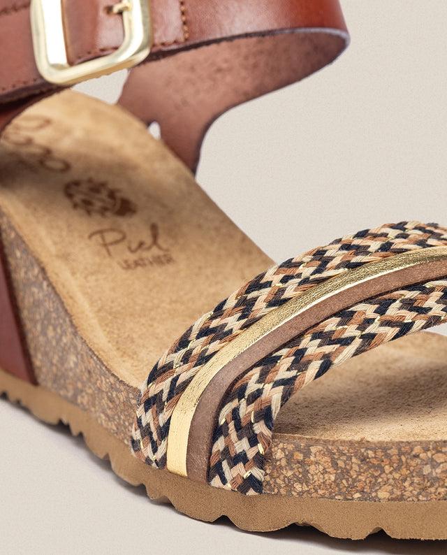 Yokono Sandalia Cuña Cadiz 306 Marrón