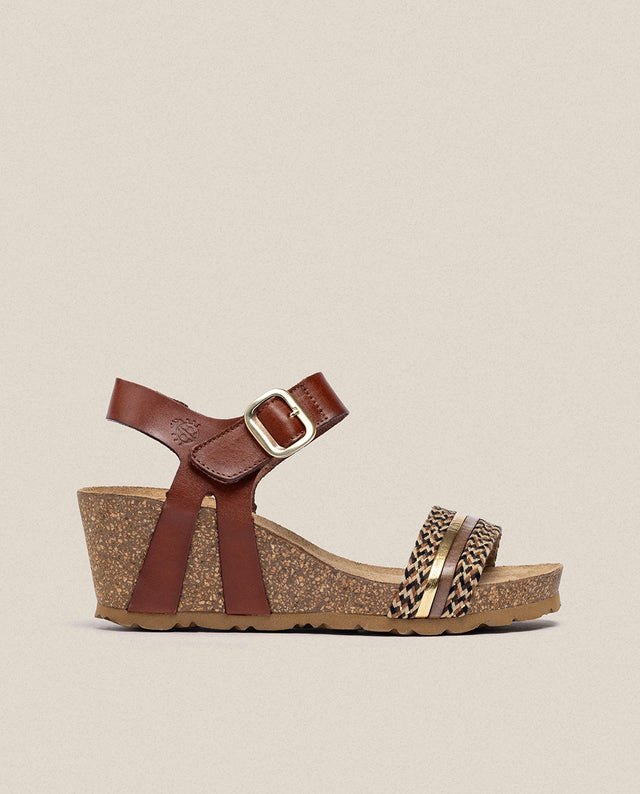 yokono Sandalia cuña Cadiz 306 marrón