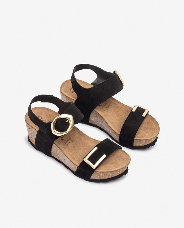 Yokono Sandalia De Cuña BARI-255 Negro