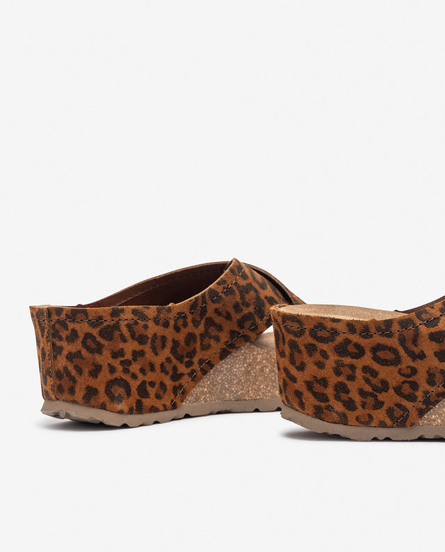 Yokono Sandalia De Cuña BARI-257 Leopardo