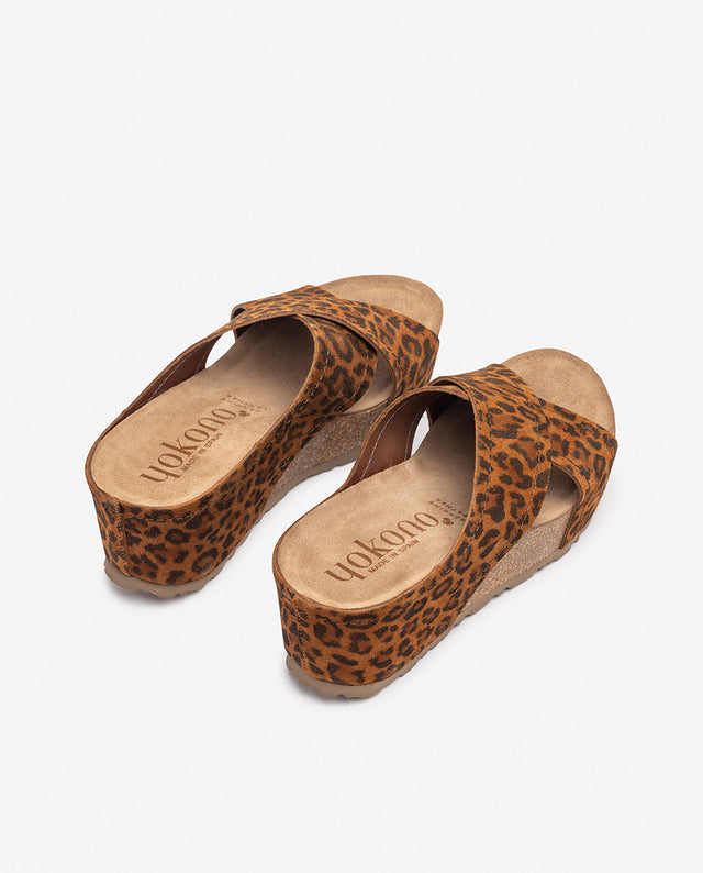 Yokono Sandalia De Cuña BARI-257 Leopardo