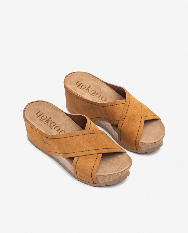 Yokono Sandalia De Cuña BARI-257 Marrón