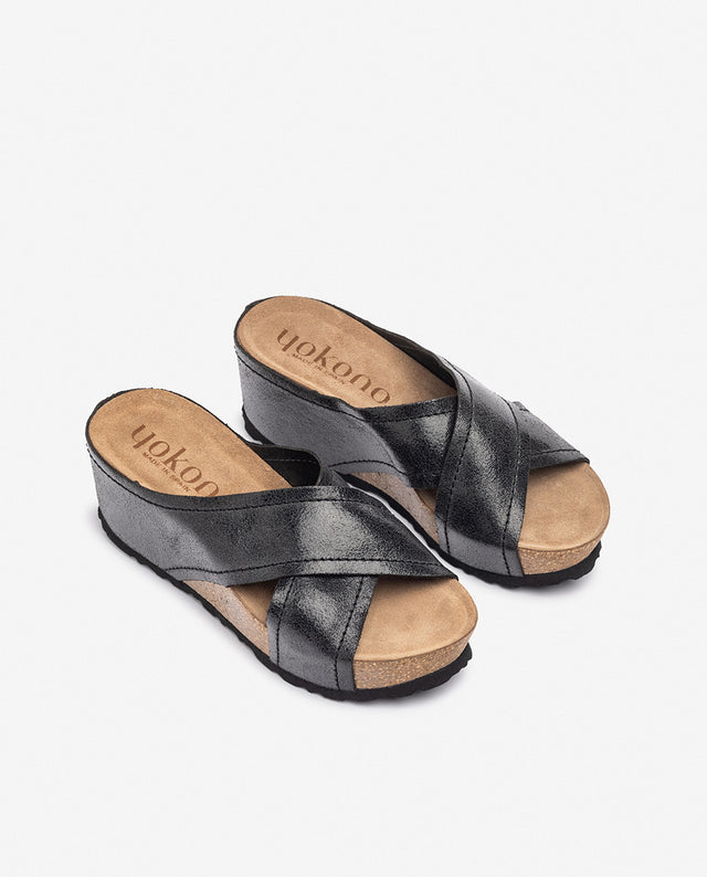 Yokono Sandalia De Cuña BARI-257 Negro