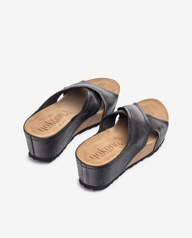 Yokono Sandalia De Cuña BARI-257 Negro