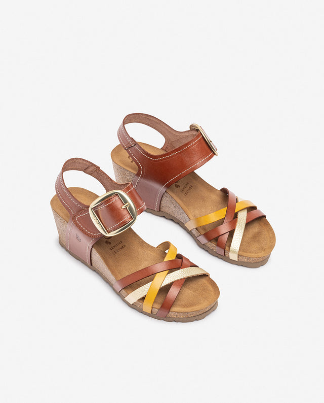 Yokono Sandalia De Cuña CADIZ-250 Amarillo