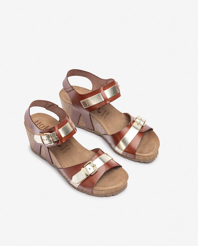 Yokono Sandalia De Cuña CADIZ-254 Marrón