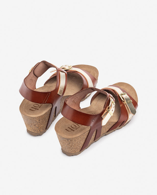 Yokono Sandalia De Cuña CADIZ-254 Marrón