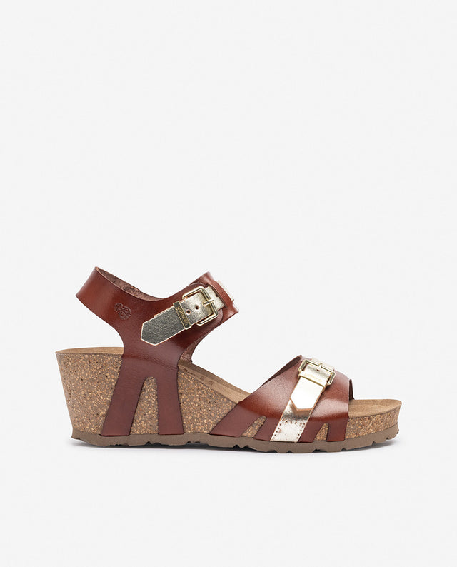 yokono Sandalia de cuña CADIZ-254 marrón