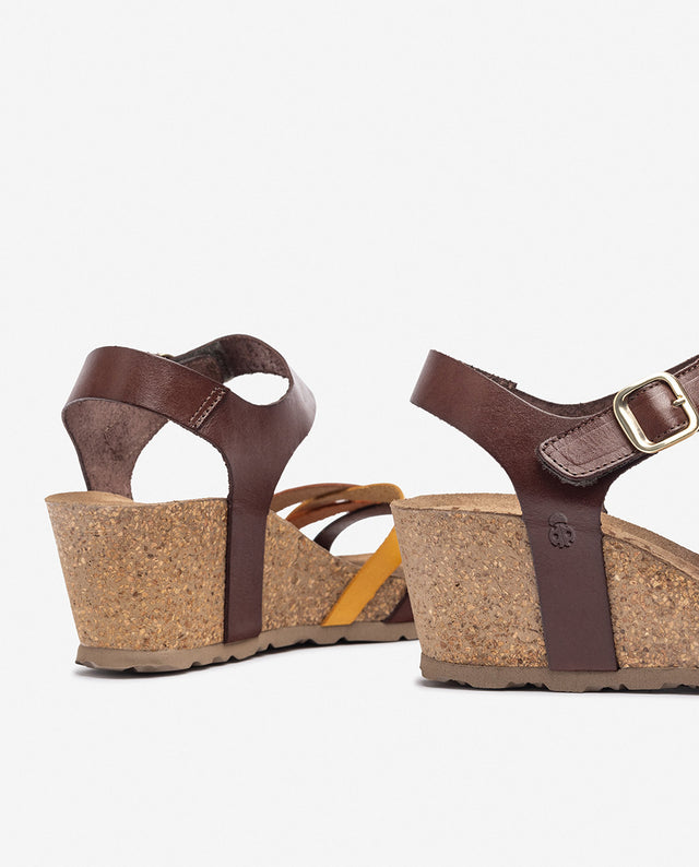 Yokono Sandalia De Cuña CADIZ-256 Marrón