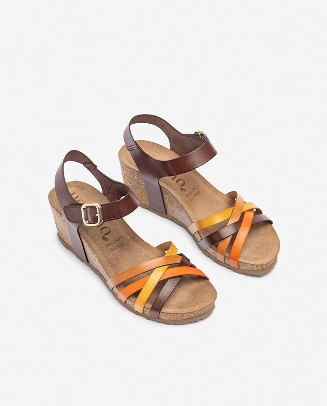 Yokono Sandalia De Cuña CADIZ-256 Marrón