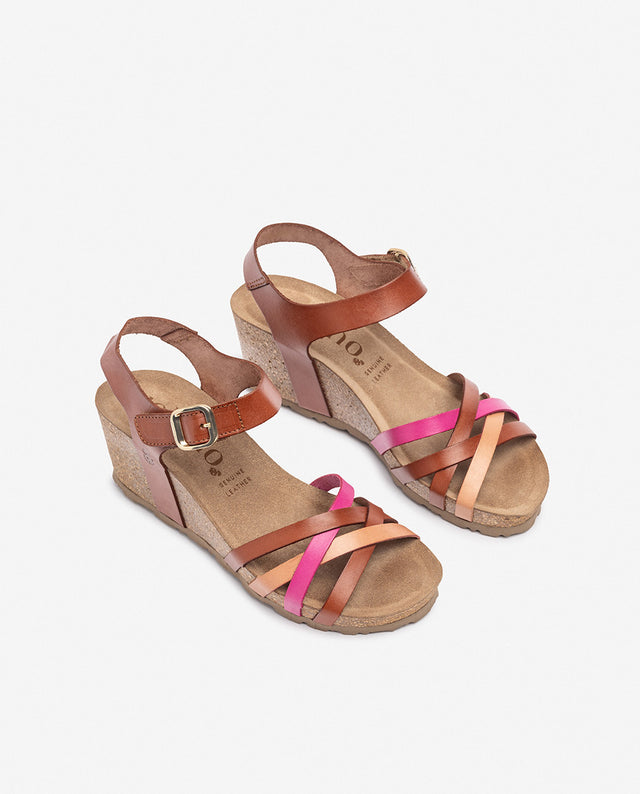 Yokono Sandalia De Cuña CADIZ-256 Rosa