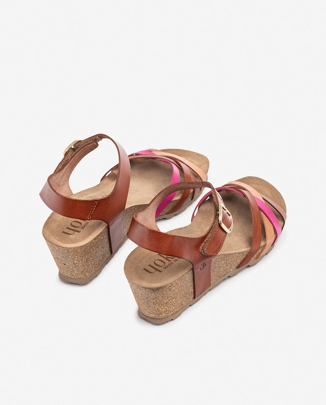 Yokono Sandalia De Cuña CADIZ-256 Rosa