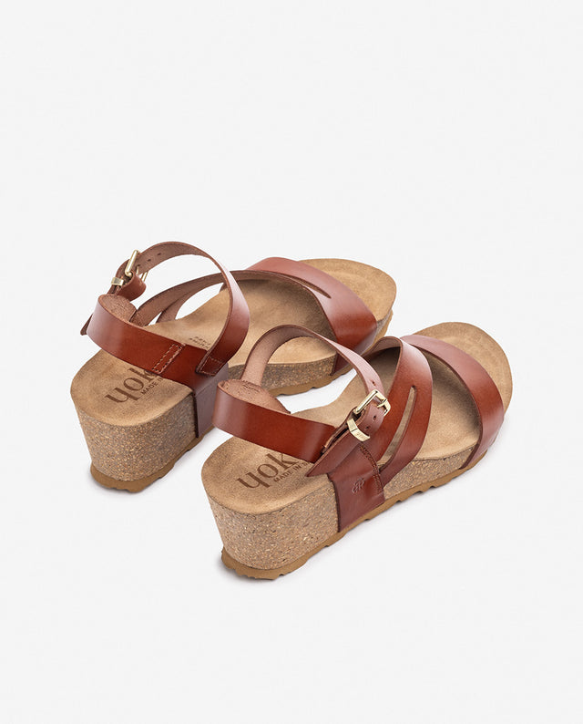 Yokono Sandalia De Cuña CADIZ-302 Marrón