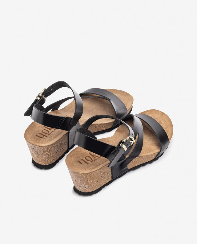 Yokono Sandalia De Cuña CADIZ-302 Negro