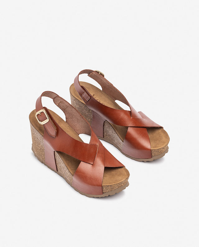 Yokono Sandalia De Cuña CORFU-250 Marrón