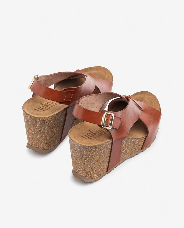 Yokono Sandalia De Cuña CORFU-250 Marrón