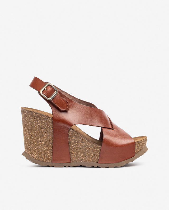 yokono Sandalia de cuña CORFU-250 marrón