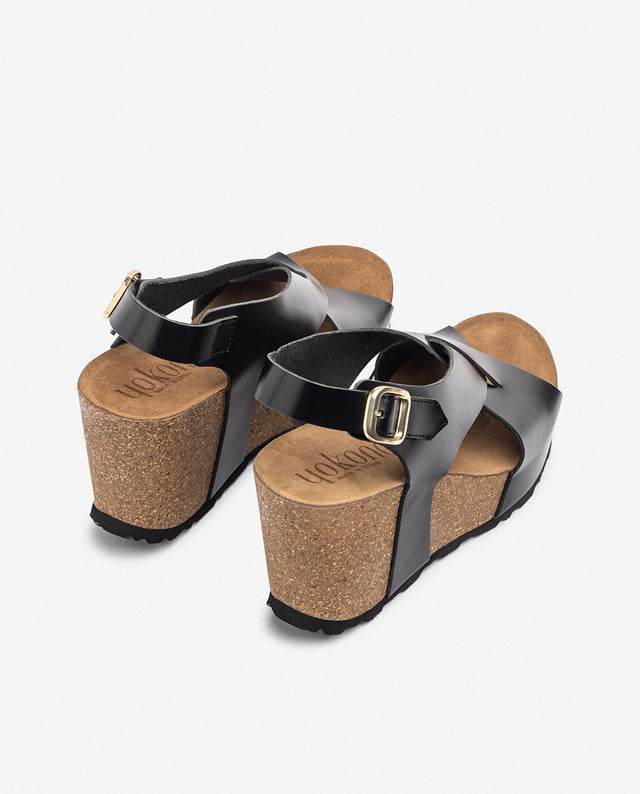 Yokono Sandalia De Cuña CORFU-250 Negro