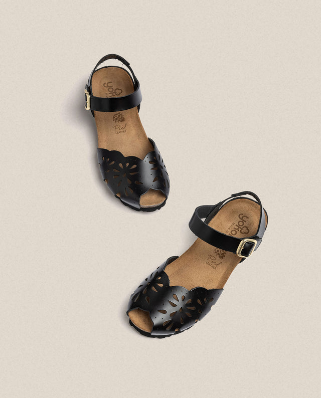 Yokono Sandalia De Cuña Monaco 047 Negro