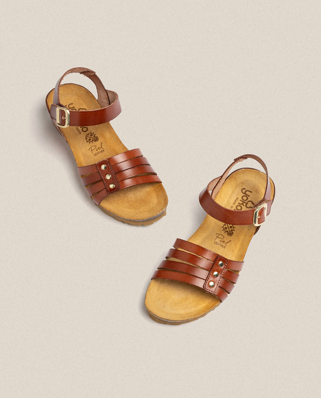 Yokono Sandalia De Cuña Monaco 051 Marrón