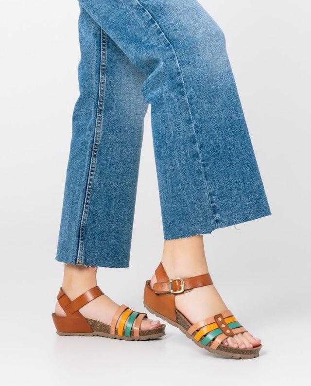 Yokono Sandalia De Cuña Monaco 051 Marrón