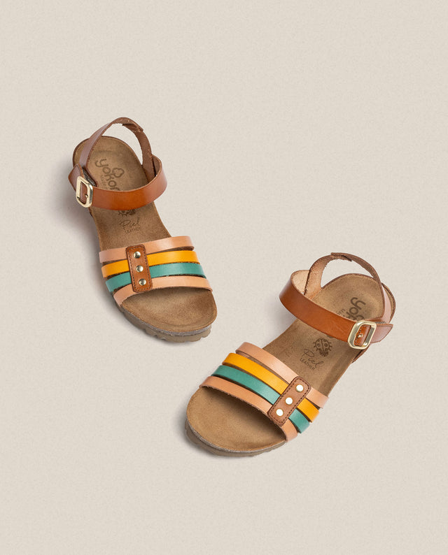 yokono Sandalia de cuña Monaco 051 marrón