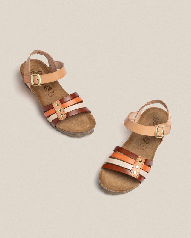 Yokono Sandalia De Cuña Monaco 051 Marrón