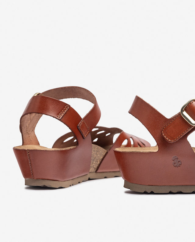 Yokono Sandalia De Cuña MONACO-103 Marrón