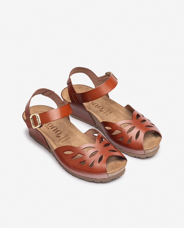 Yokono Sandalia De Cuña MONACO-103 Marrón