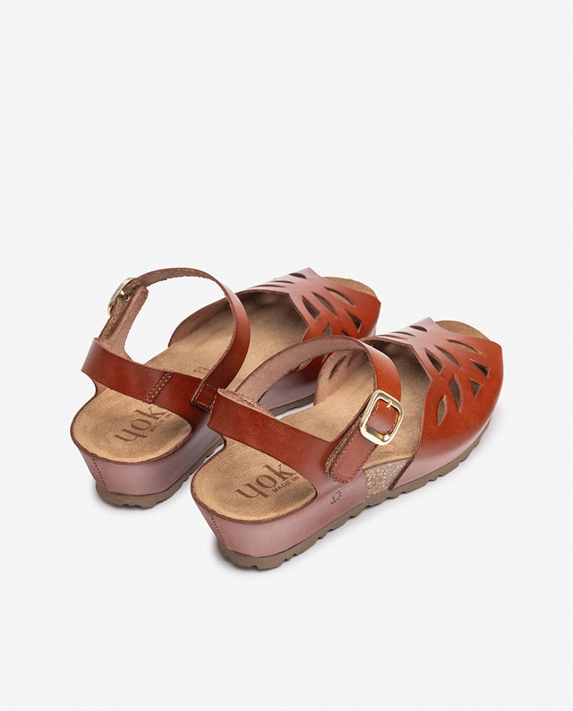 Yokono Sandalia De Cuña MONACO-103 Marrón