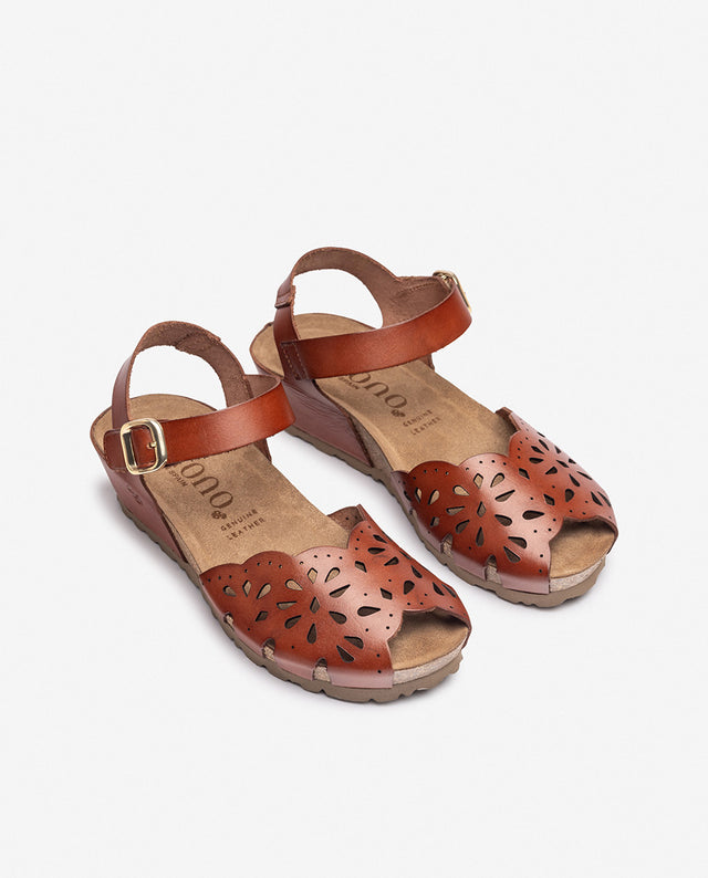 Yokono Sandalia De Cuña MONACO-247 Marrón