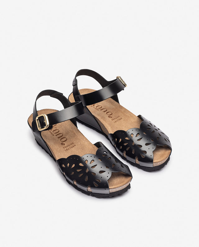 Yokono Sandalia De Cuña MONACO-247 Negro