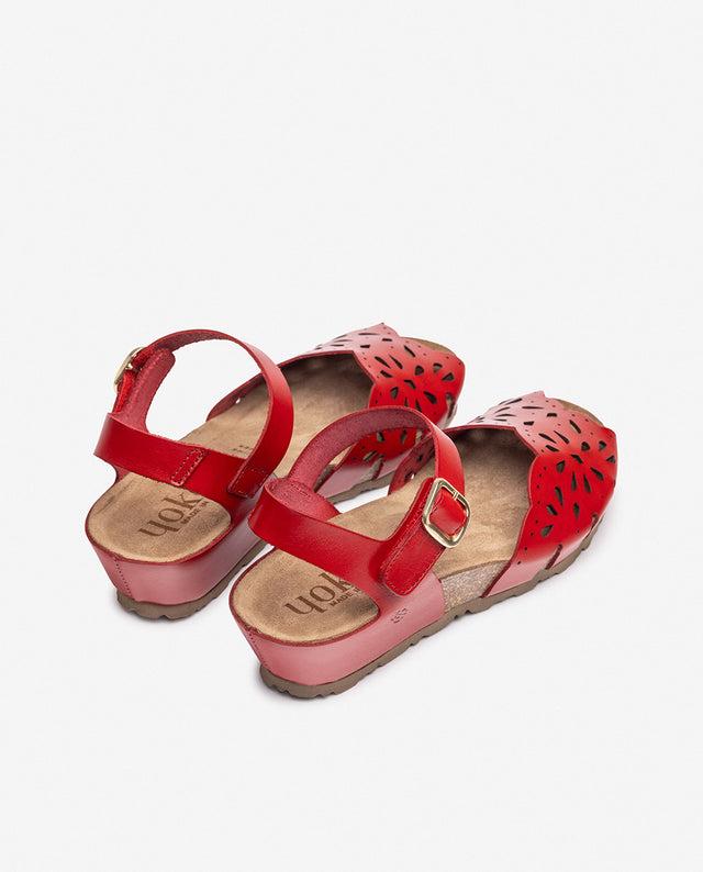 Yokono Sandalia De Cuña MONACO-247 Rojo