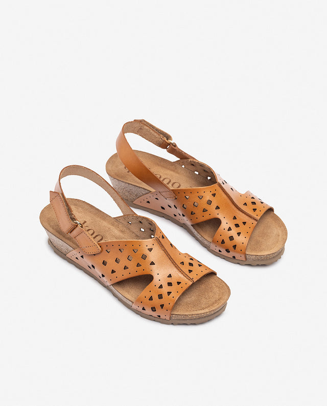 Yokono Sandalia De Cuña MONACO-252 Marrón