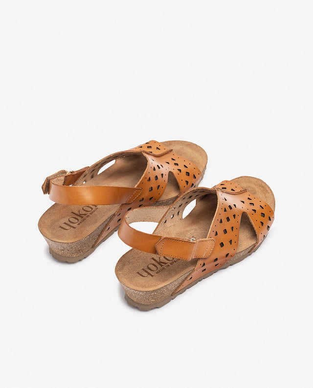 Yokono Sandalia De Cuña MONACO-252 Marrón