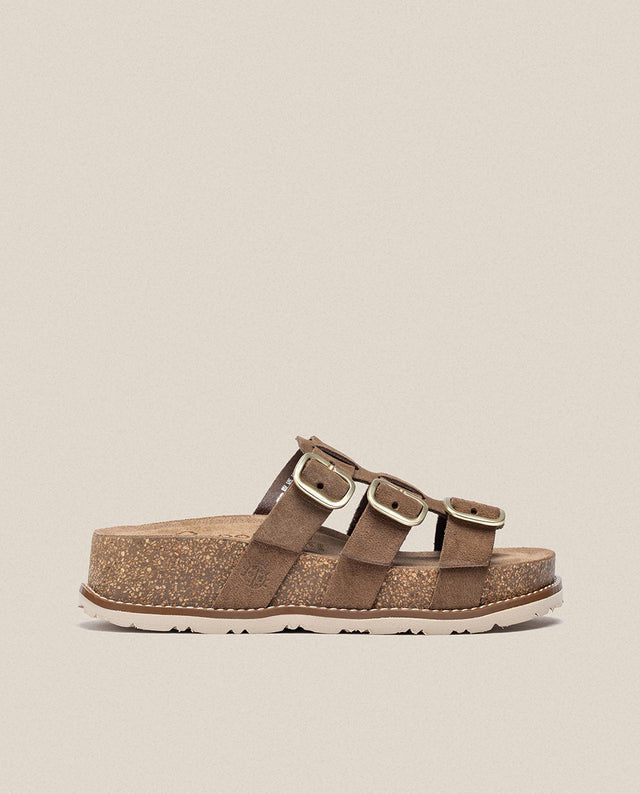 Yokono Sandalia De Plataforma Oca 004 Marrón