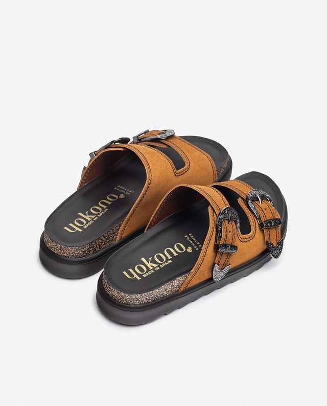 Yokono Sandalia De Plataforma TUNEZ-253 Marrón