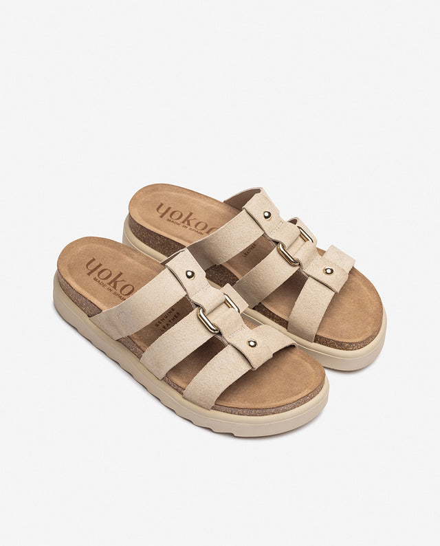 Yokono Sandalia De Plataforma TUNEZ-256 Beige