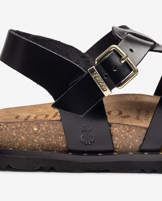 Yokono Sandalia Plana BOLUS-107 Negro