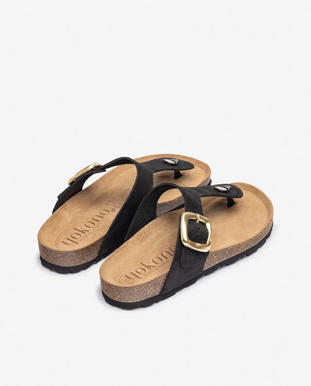 Yokono Sandalia Plana GRANADA-002 Negro