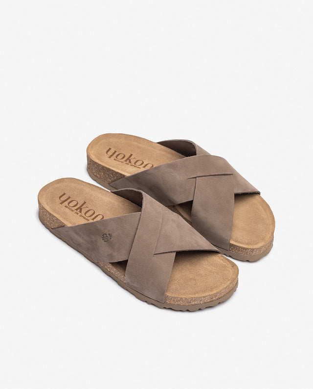 Yokono Sandalia Plana JERBA-300 Marrón