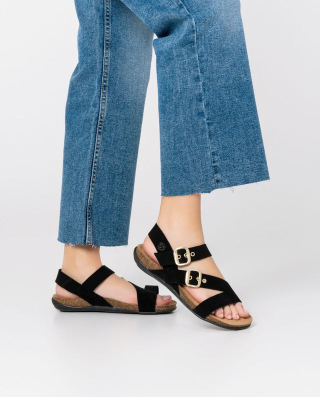 yokono Sandalia plana Manacor 023 negro