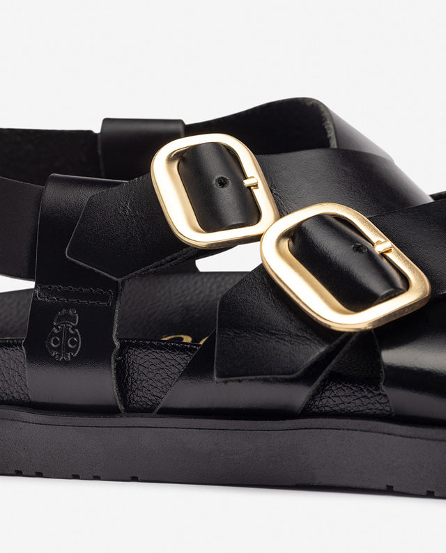 Yokono Sandalia Plana MORENA-252 Negro