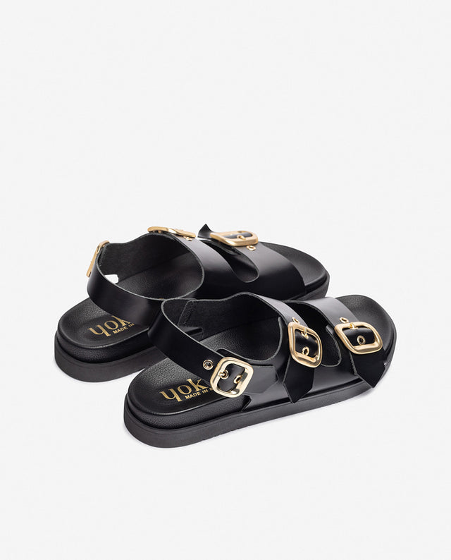 Yokono Sandalia Plana MORENA-253 Negro