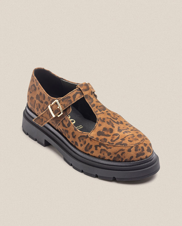 Yokono Zapato Plano CHAM-003 Leopardo